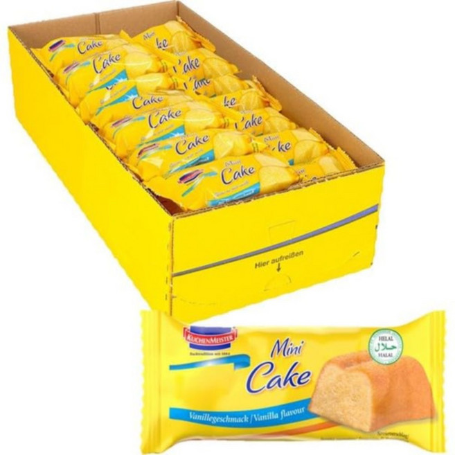 쿠케마이스터 KuchenMeister 미니 바닐라 케이크 35g x 27개 간식 개별포장 채식간식 빵 미니빵 독일과자