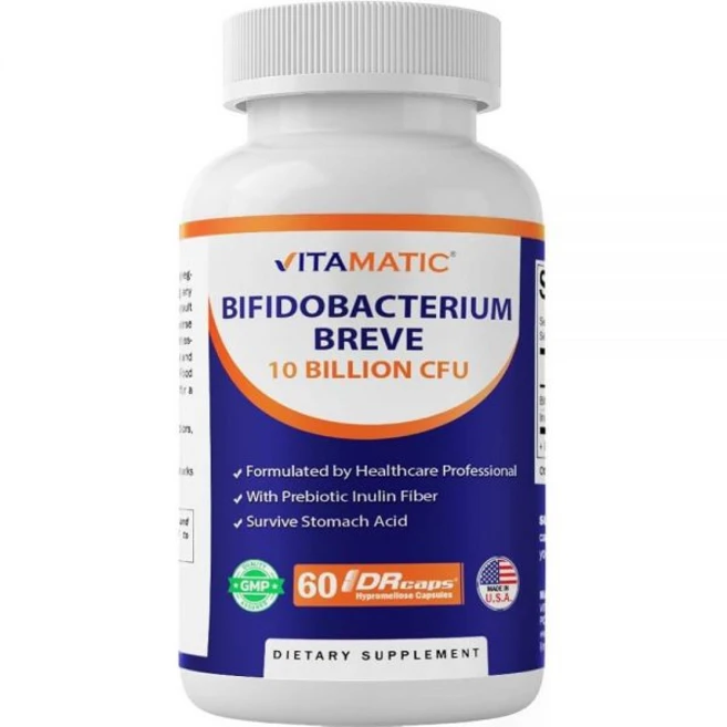 Vitamatic Bifidobacterium Breve - 10B per DR Capsule - 60 Count - Digestive Support - Made with Pr, Vitamatic Bifidobacterium Brev, 1개, 60정 - 쿠팡