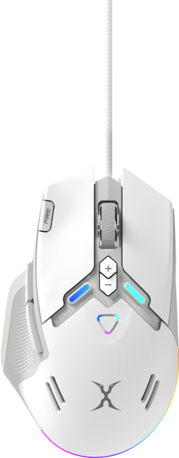 【Foxxray】FXR-HM-93 風隼10鍵全自訂RGB巨集電競滑鼠, 白色, FXR-HM-93-W