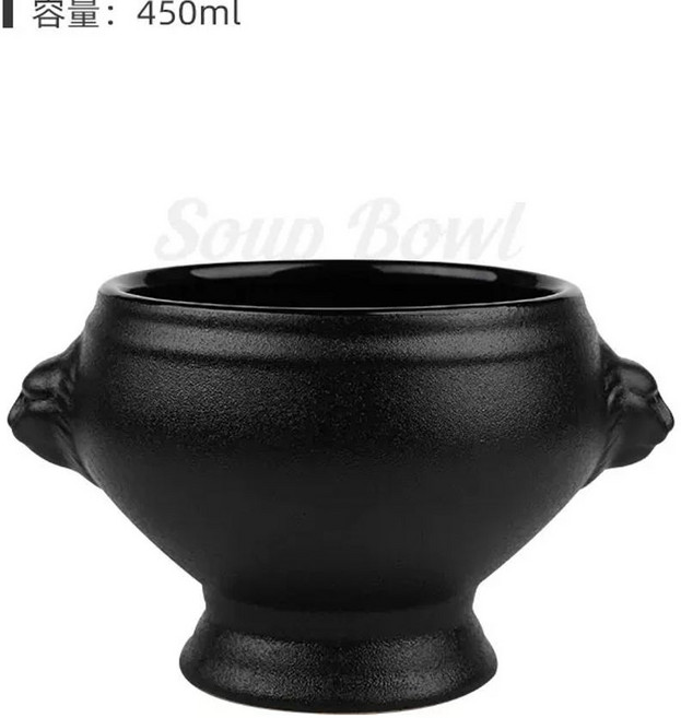 앙쿠르트 그릇 고급 레스토랑 페스츄리 스프 볼 카레, A. 사자 컵 주철 블랙, 1개