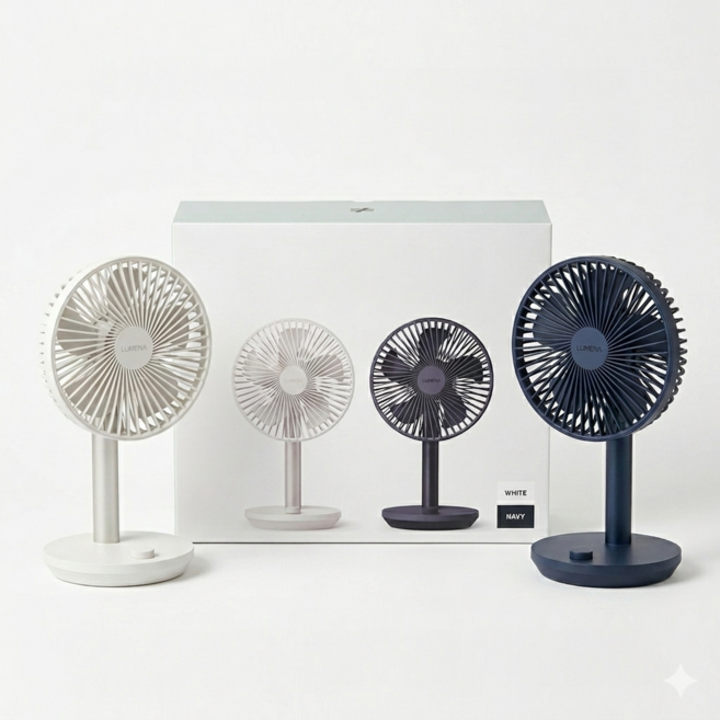 코스트코 루메나 탁상용 무선 선풍기 스탠드 4 2개 세트(화이트+네이비), FAN STAND 4(화이트+네이비)