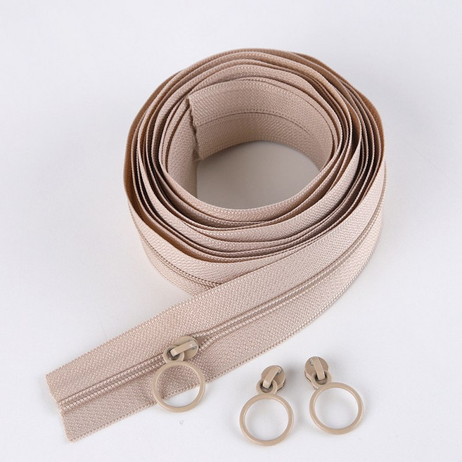 3호 링고리슬라이더(3p) 3호 (270cm)나일론 코일지퍼, 1개, 베이지