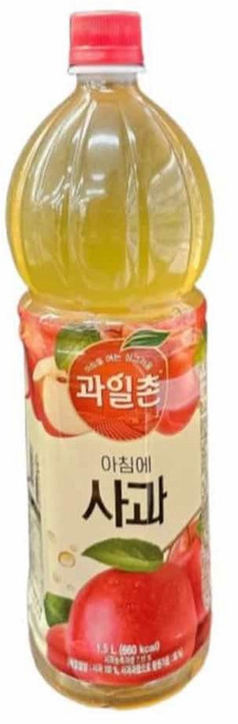 아침에 사과쥬스 1.5L 12개입 과채주스 과일음료 사무실간식_해태)과일촌아침에사과1.5Lx12개입, 100ml, 1개