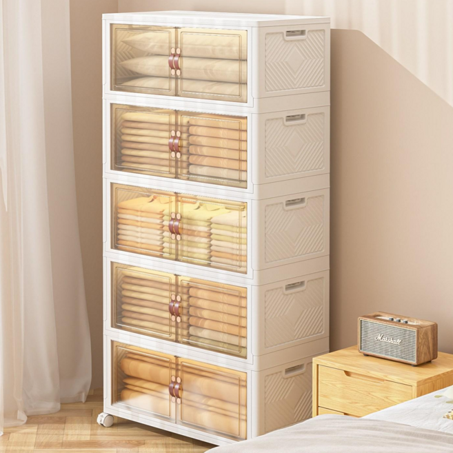 하이피러브 다용도 이동식 폴딩 수납 정리함, 5단A