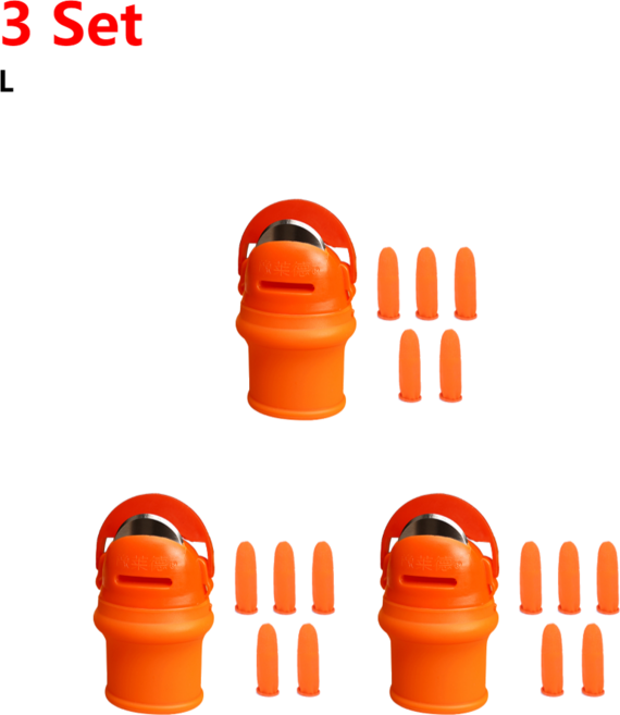 엄지칼 이영자 열매 과수원 손가락 커터 골무 채소 나이프 손가락 보호기 실리콘 엄지 절삭날 보호 장비 채소 수확 나이프 식물 순치기 칼날 가위 장갑, L 3 Sets, 1개