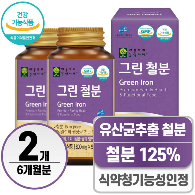 여성 철분제 식약청인증 헬시위듀 임산부 철분영양제, 2개, 90정