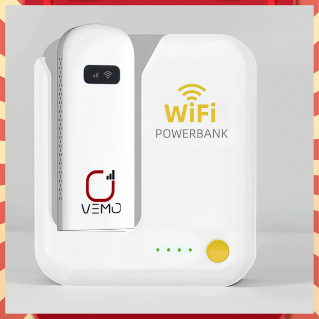 VEMO 無線網路分享器 行動電源, 1個, 台灣全網通-可插卡-第二代移動隨身wifi,+5200毫安充電倉