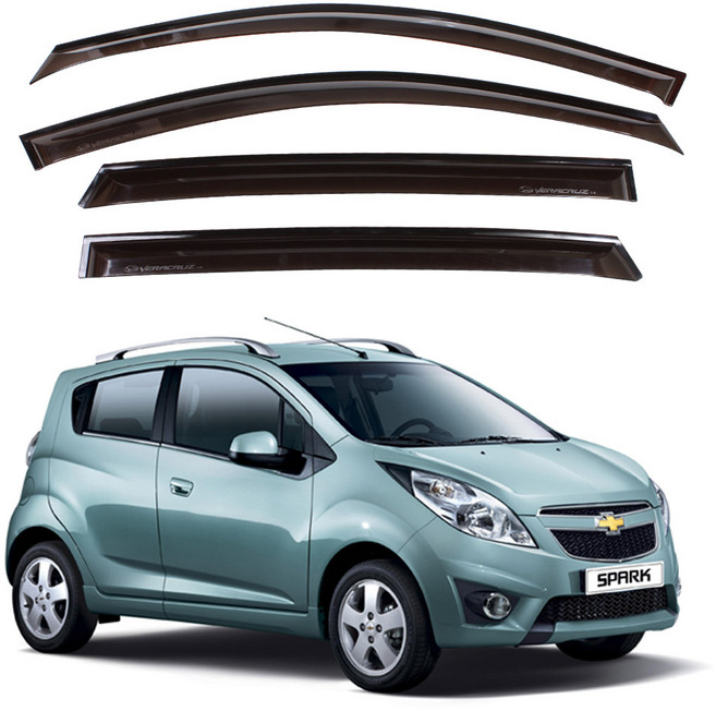 쉐보레 스파크 전용 스모그 썬바이저 4개 1세트, 블랙(투명)