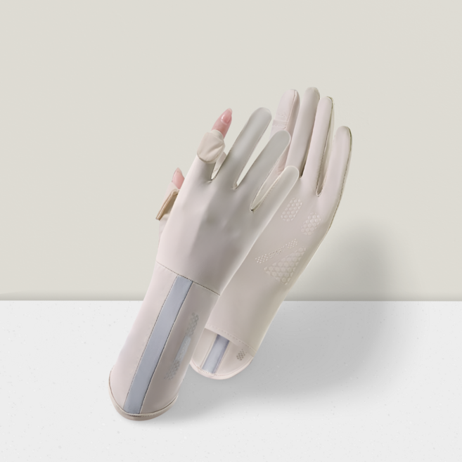 ON US 자외선 차단 장갑 여성 운전 여름 운전용 햇빛 차단 논슬립 장갑, 연베이지, 1개