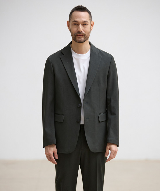 [STCO] 남성 여름 경량 통기성 스트레치 트윌 허리밴딩 여름셋업 릴렉스핏 카키