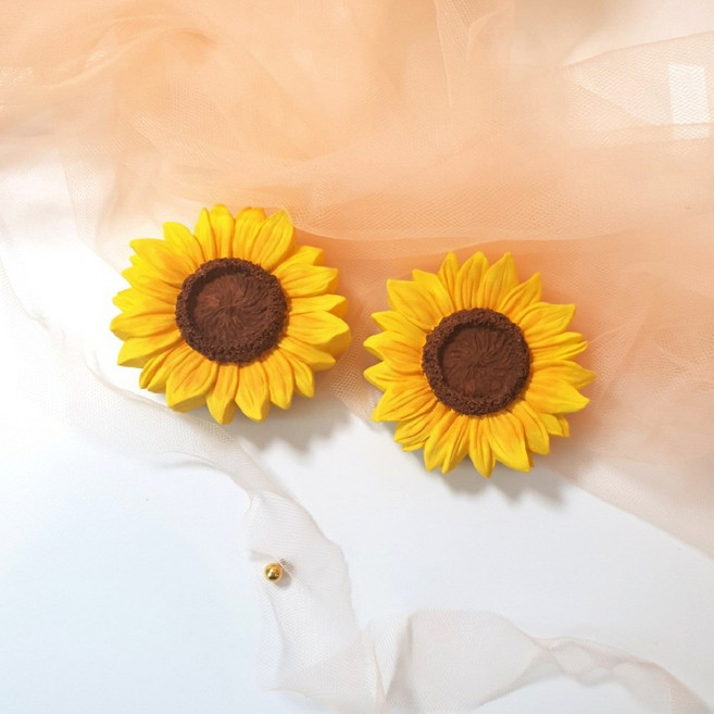 해바라기 차량용 방향제 석고 오너먼트 공작리필오일, 레몬라임, OPP봉투포장