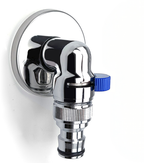 황동 슬림수전 일체형 세탁기수도꼭지 납작수전 단품, 1개