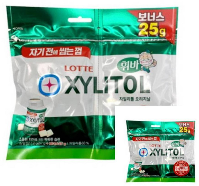 자일리톨 리필 오리지날 115g 팩 1개입 여행 후식, 1