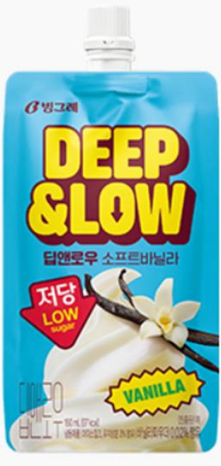 빙그레 딥앤로우 저당 소프트 바닐라 아이스크림, 96개, 160ml