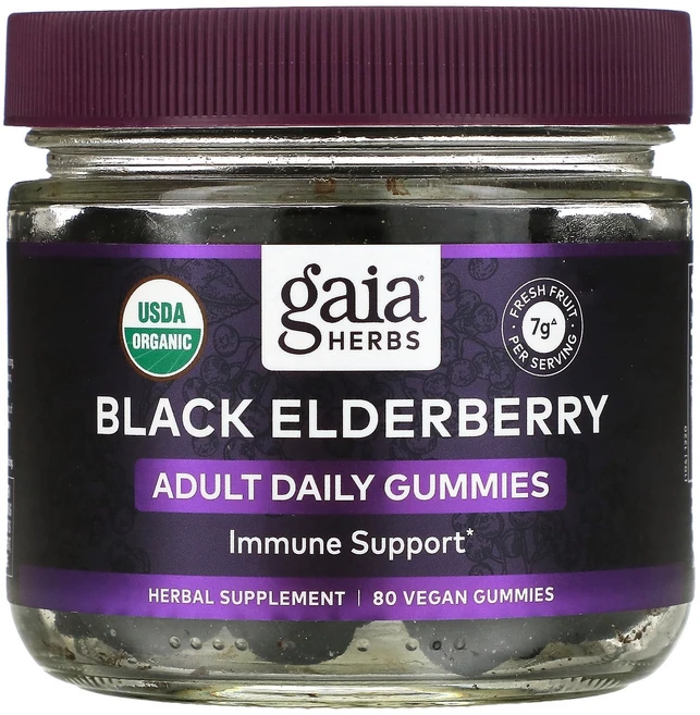 가이아 허브 107252 엘더베리 구미젤리 비건 80개, 1개, 80정 - 쿠팡