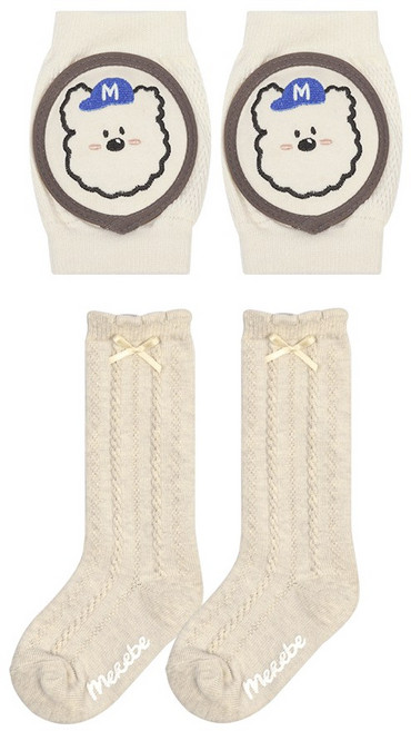 메르베 유아 아동 니삭스+무릎보호대 양쪽 2종 세트 국내생산