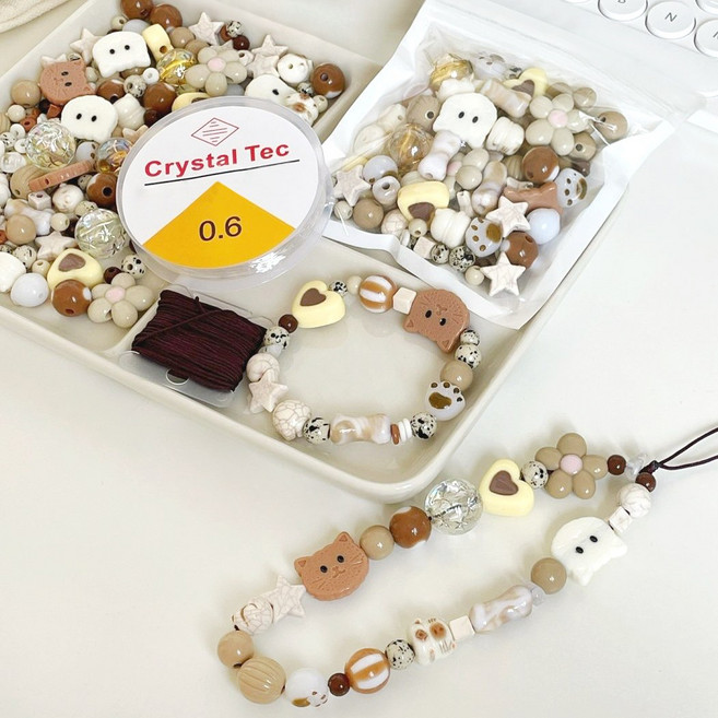 [목화상회] 커피캣 팔찌&스트랩 만들기 DIY 세트, 1세트, 단품