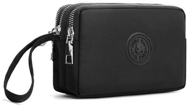 통장지갑 은행 경리 통장가방 패브릭 스트랩 파우치