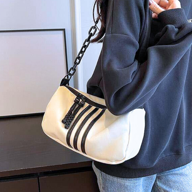 글로윅 방수원단 스트라이프 체인백 캐주얼 숄더백 크로스백
