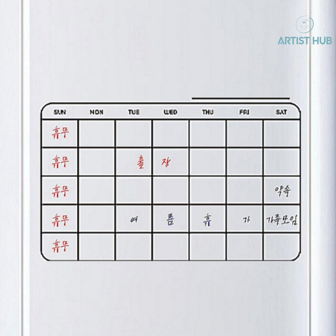 냉장고 스케줄러 메모보드 달력 식단표 접착형 시트 붙이는 투명 화이트보드, 일반형 먼슬리, 추가없음
