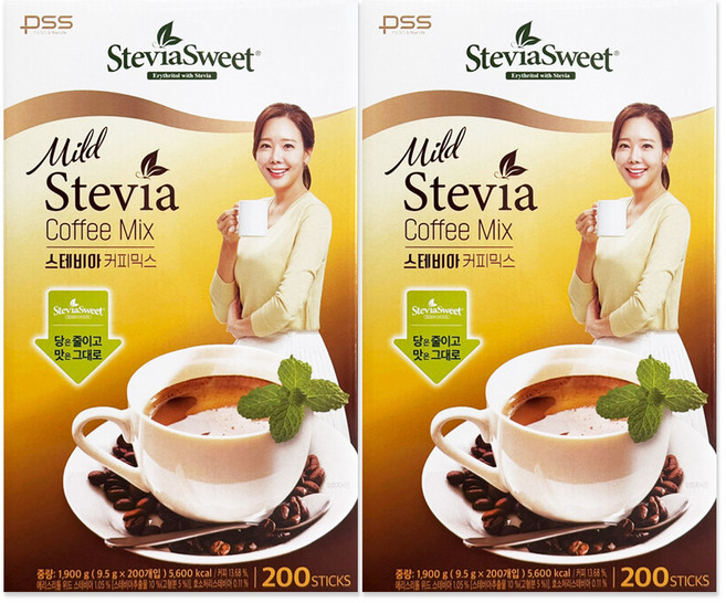 펄세스 마일드 스테비아 커피믹스, 2개, 200개입, 9.5g
