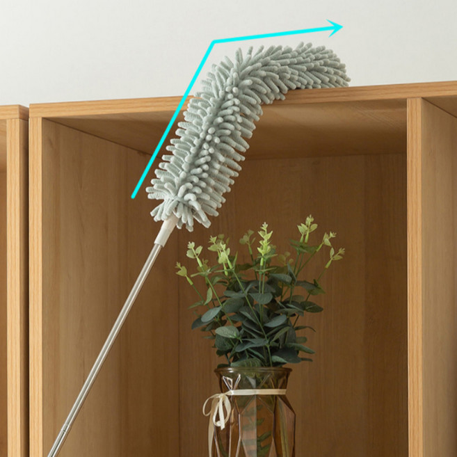 자바라 꺽이는 틈새 먼지 털이개 길이조절 구석 간편한 청소기 강력 물 흡수력 걸레 탈부착, 소 핑크, 1개