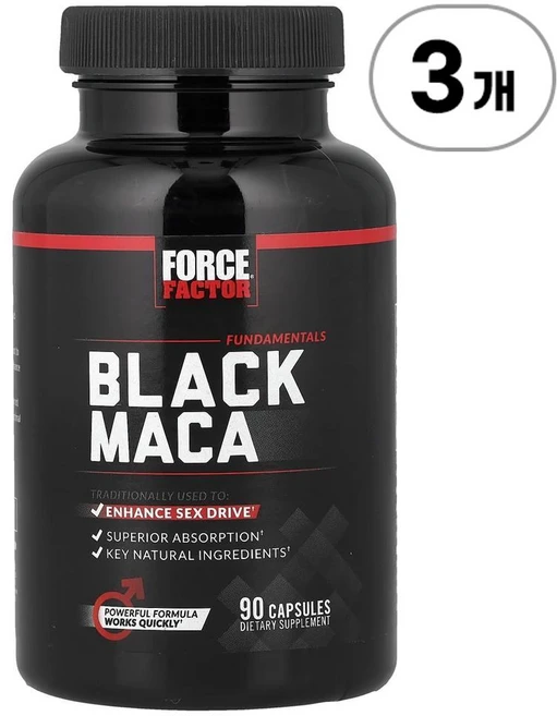 포스 팩터 펀더멘탈 블랙 마카 Force Factor Fundamentals Black Maca 90정, 3개 - 쿠팡