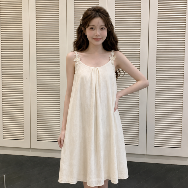 여성 캡내장 빅사이즈 수면 쿨 잠옷 원피스 홈웨어 파자마 M-4XL