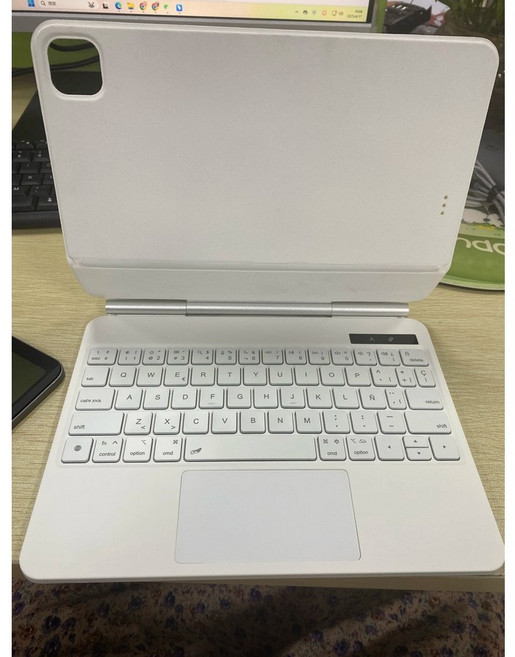 구조독 A1933 매직 키보드 멀티 터치 아이패드 에어 시리즈 호환 핀 간편한 연결 패드, 화이트 한국어, 프로11(18-22), 1개