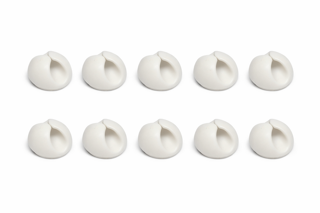 접착형 케이블 정리 클립 원형 고정 홀더 전선 정리기, 화이트, 10개