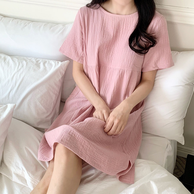 오르미 여성 잠옷 원피스 4종 반팔 파자마 순면 거즈 홈웨어 빅사이즈