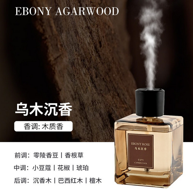 EBONY ROSE 擴香瓶 木質香調 濃郁香氣, 1個, 室內香薰瓶-烏木沉香(需插USB線使用),禮盒款