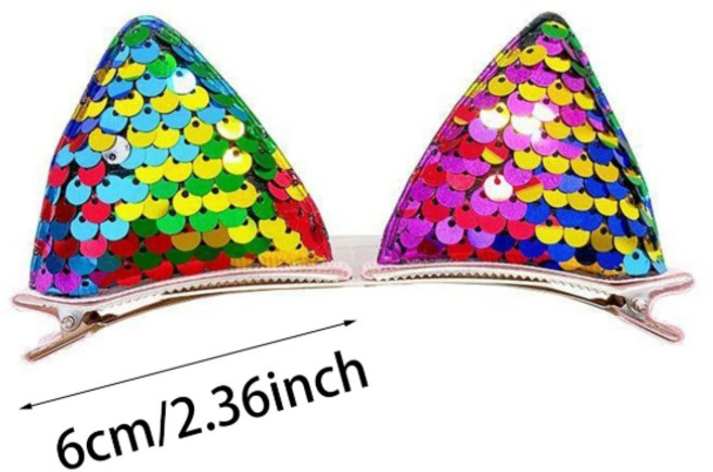 고양이 냥냥이 블링블링 헤어핀, 2개