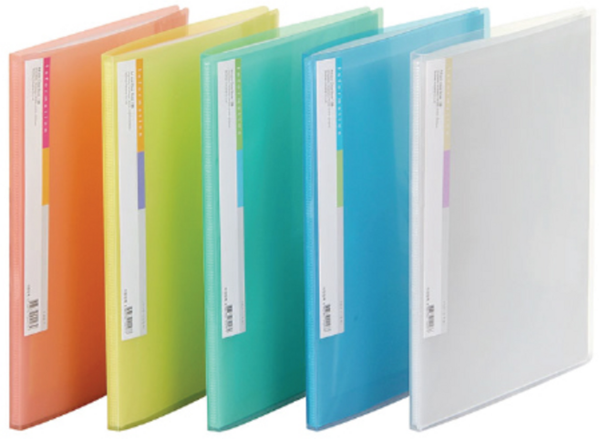 인터탑 문화산업 투명 클리어파일 20매 F429-7 5색 5개팩, 5색혼합(5개)