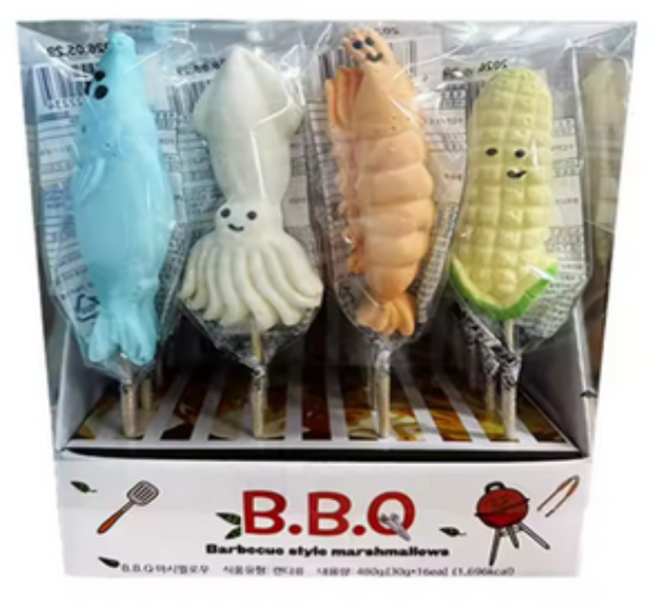 BBQ 마시멜로우 4종 x 4p 세트, 480g, 1세트