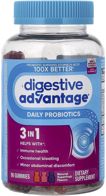 몸관리하세요 겨울입니다 Schiff Digestive Advantage® 데일리 프로바이오틱 구미젤리 천연 슈퍼 과일 구미젤리 90개 특별관리진행, SchiffDigestiveAdvantage데일리프로바, 1 - 쿠팡
