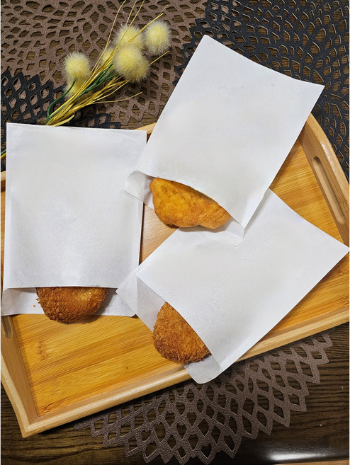 화이트 단팥빵 꽈배기 왕만두 찐빵 등 내유코팅 무지봉투, 200장