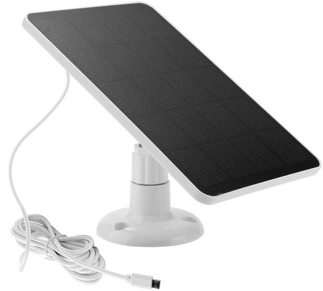 태양광 패널 USB 타입 C 야외 방수 태양 전지 충전기 카메라 소형 가정용 조명 시스템용 전지판, White, 1개