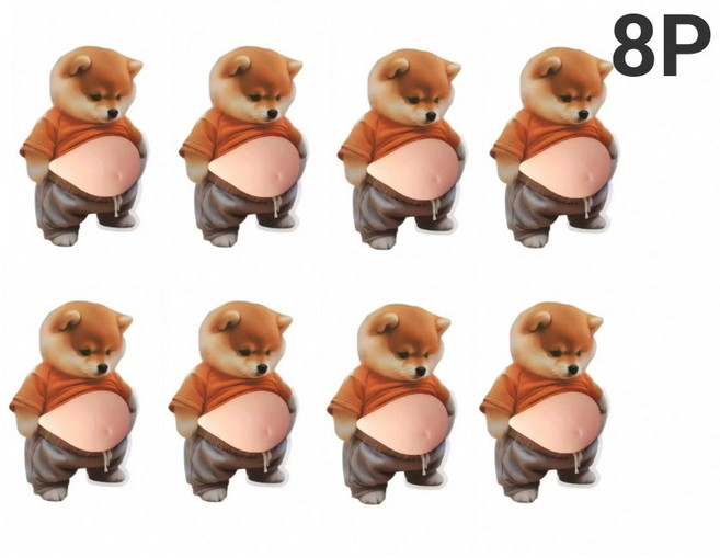 제이영스 문콕방지 말랑이 스티커 스트레스해소 차량용 스티커 4+4, 8개, 강아지