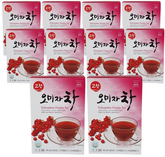 고향 오미자차 10g 20T, 20개입, 10개