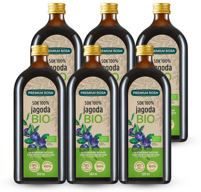 프리미엄로사 유기농 빌베리 원액 100% 건강즙, 500ml, 6개