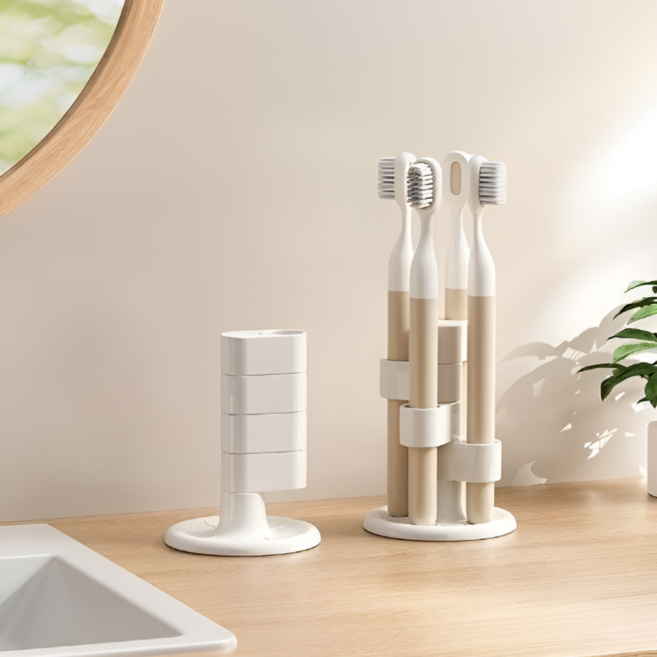 Vitemo 회전형 칫솔거치대 소프트 멀티스탠드, 소프트 화이트, 1개