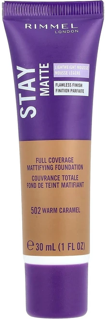 리멜 런던 스테이 매트 풀 커버리지 매티파잉 파운데이션 502 웜 카라멜 30ml (1 fl oz) RIM-69367 - 쿠팡