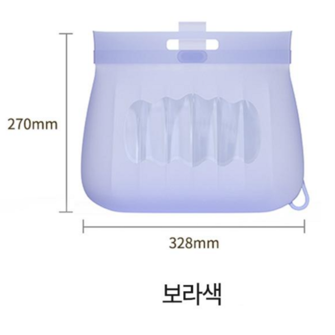 장바구니 지퍼백 실리콘 지퍼보관백 휴대용 지퍼백 (5L 특대), 1개, 1개입