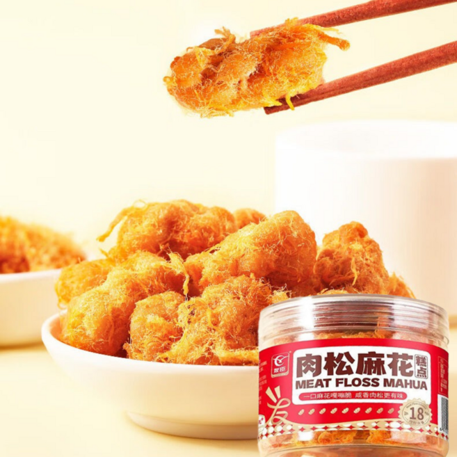 판다식품 러우쑹 꽈배기 과자 짭짤 달콤한 러우쑹 육송 꿀꽈배기 유천 rousongmahua 중국간식 마화, 1개, 155g