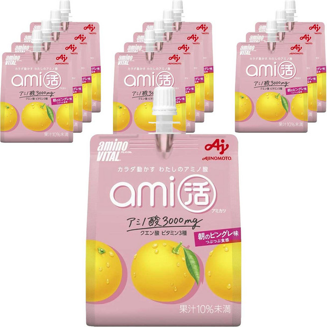 AJINOMOTO 味之素 aminoVITAL AMICATS 早晨粉紅葡萄柚口味, 12個, 180g