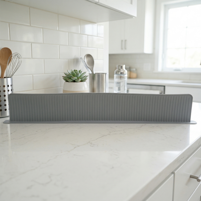 꿈꾸는 리빙 국산 싱크대 물막이 스트레이트 10cm x 62.5cm 와이드 물 튐 방지 가드 설거지 워터가드, 그레이, 1개