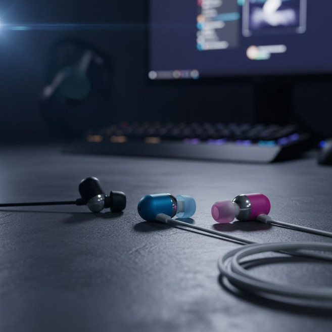 인강용 학생용 이어폰 컴퓨터 노트북 호환 유선 인이어 음성채팅, 상세페이지 참조, 1jsb 핑크