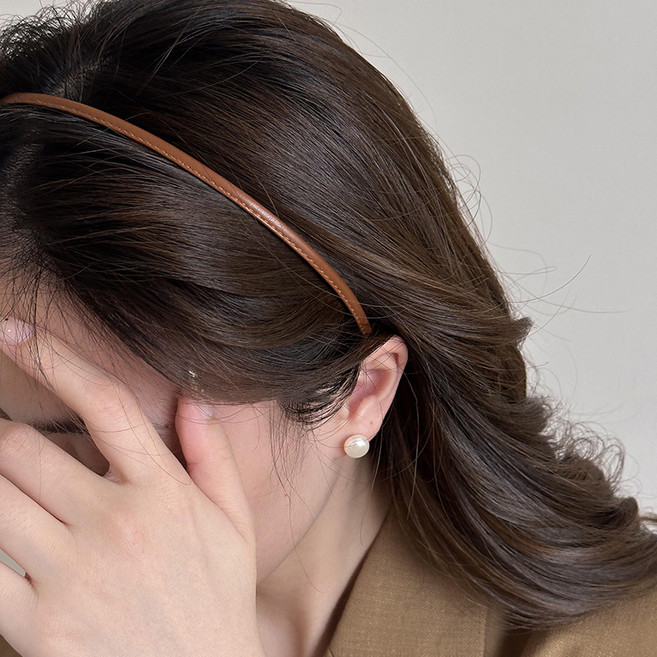 소우샵 심플 가죽 머리띠 얇은 머리띠