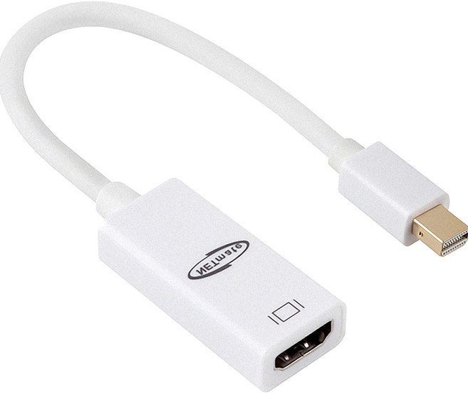넷메이트 미니DP to HDMI 변환 컨버터 FHD 디스플레이포트 모니터 케이블, 244mm, 1개